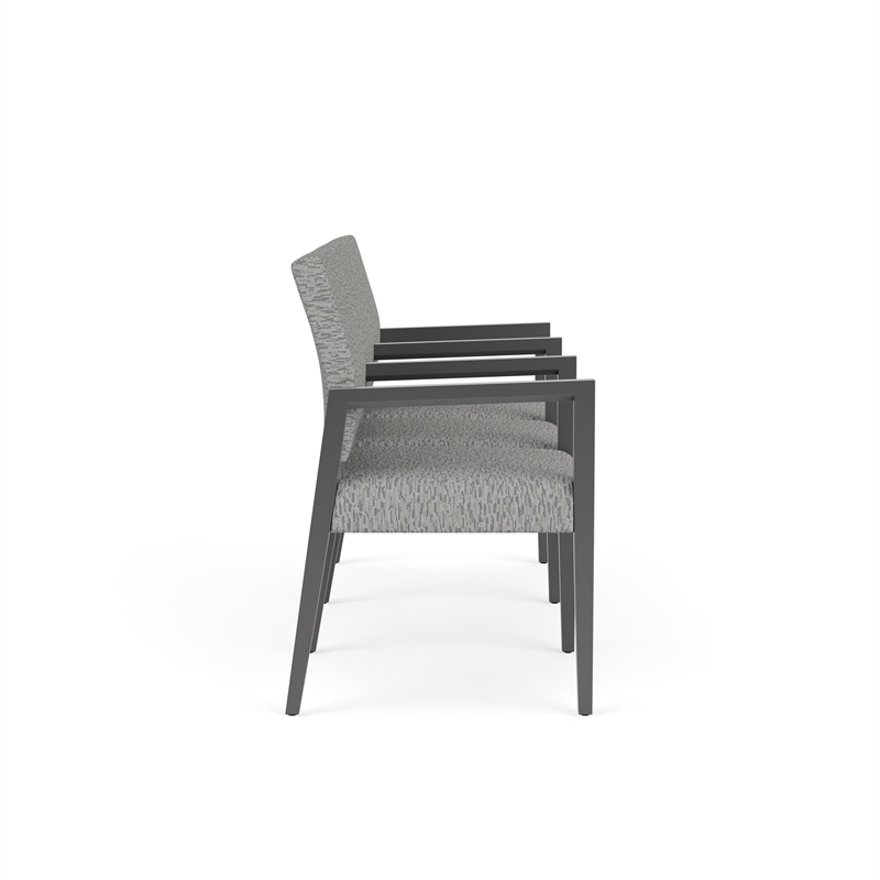 Lesro Brooklyn Waiting Reception 3 Seat Tandem Seating Wood Frame in Gray