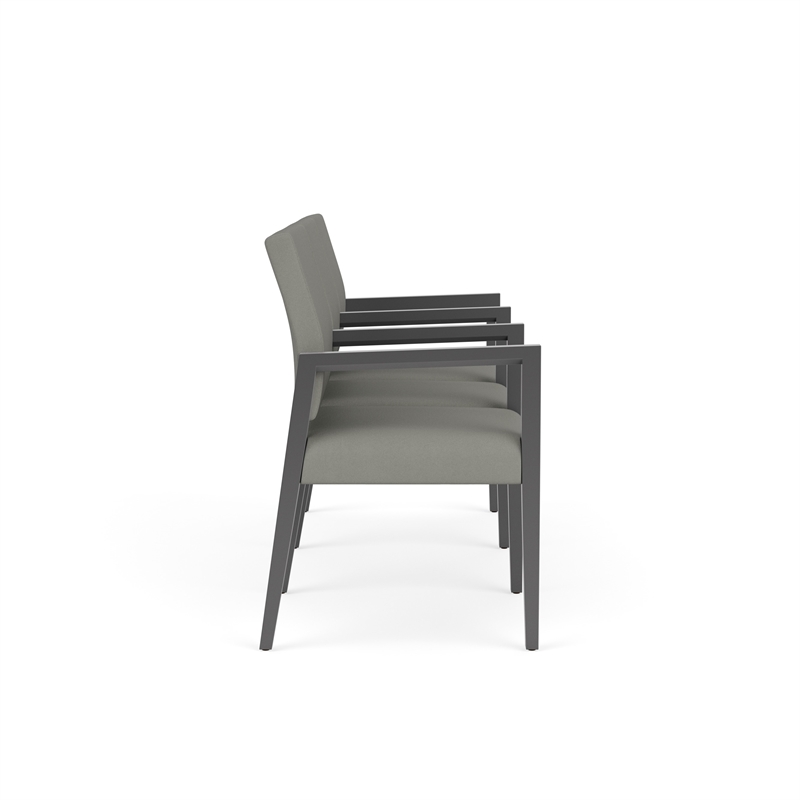 Lesro Brooklyn Waiting Reception 3 Seat Tandem Seating Wood Frame in Gray