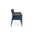 Lesro Brooklyn Waiting Reception 3 Seat Tandem Seating Wood Frame in Blue