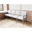 Lesro Brooklyn Waiting Reception 4 Seat Tandem Seating No Center Arms in Gray