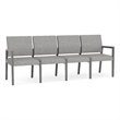 Lesro Brooklyn Waiting Reception 4 Seat Tandem Seating No Center Arms in Gray