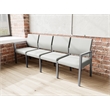 Lesro Brooklyn Waiting Reception 4 Seat Tandem Seating No Center Arms in Gray