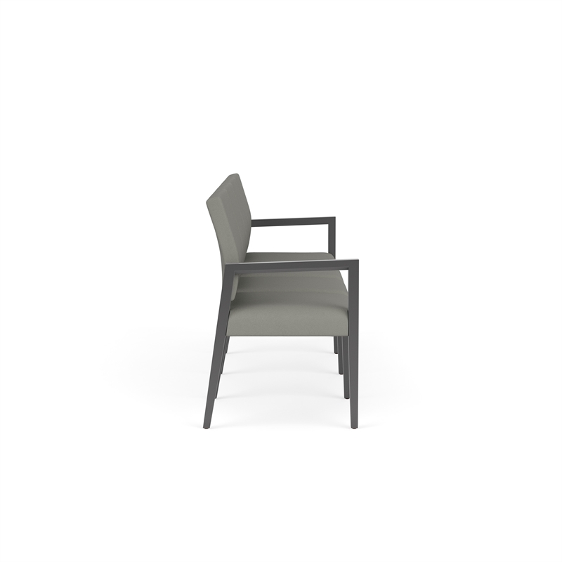Lesro Brooklyn Waiting Reception 4 Seat Tandem Seating No Center Arms in Gray