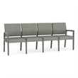 Lesro Brooklyn Waiting Reception 4 Seat Tandem Seating No Center Arms in Gray