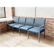 Lesro Brooklyn Waiting Reception 4 Seat Tandem Seating No Center Arms in Blue