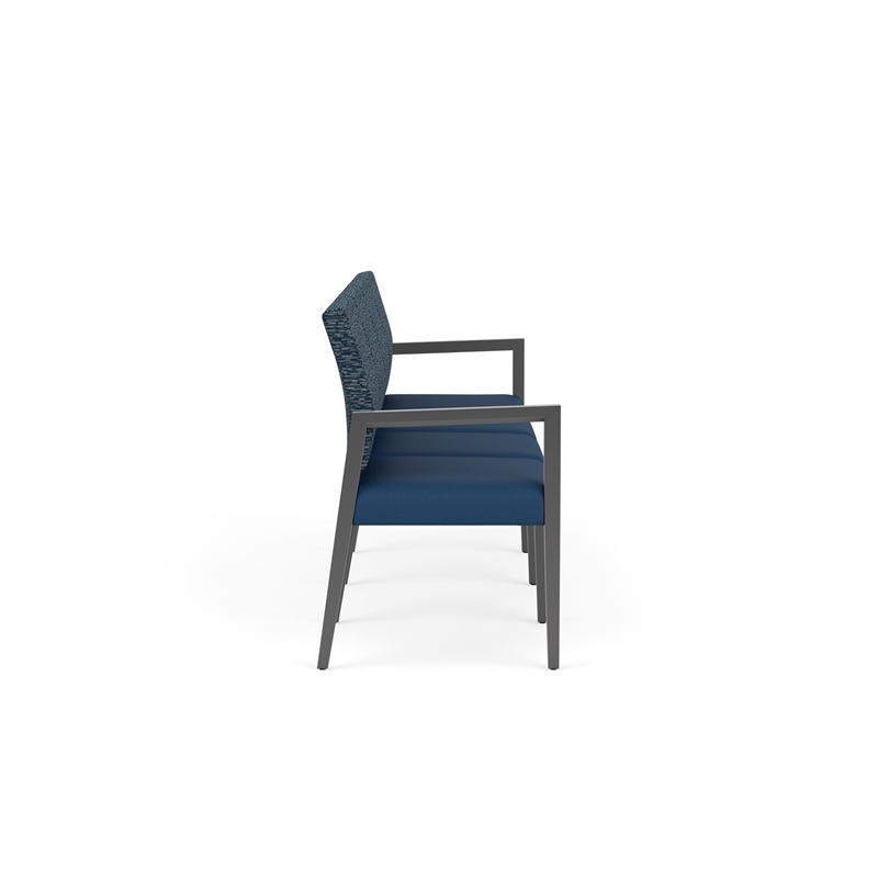 Lesro Brooklyn Waiting Reception 4 Seat Tandem Seating No Center Arms in Blue
