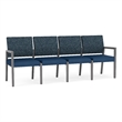 Lesro Brooklyn Waiting Reception 4 Seat Tandem Seating No Center Arms in Blue