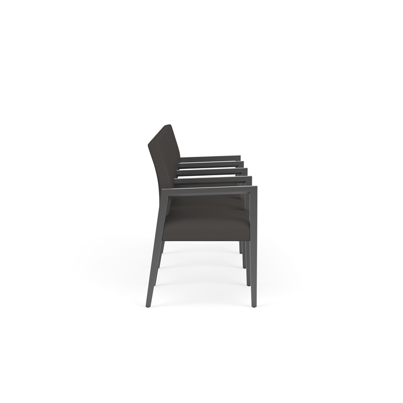 Lesro Brooklyn Waiting Reception 4 Seat Tandem Seating Wood Frame in Gray