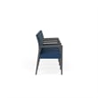 Lesro Brooklyn Waiting Reception 4 Seat Tandem Seating Wood Frame in Blue