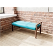 Lesro Brooklyn Waiting Reception 2 Seat Bench Wood Frame in Teal