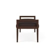 Lesro Brooklyn Waiting Reception 2 Seat Bench Wood Frame in Brown