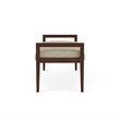 Lesro Brooklyn Waiting Reception 2 Seat Bench Wood Frame in Brown
