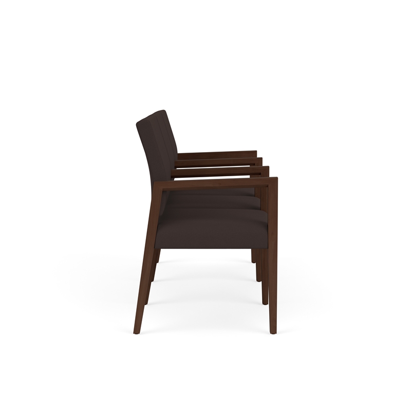 Lesro Brooklyn Waiting Reception 3 Seat Tandem Seating Wood Frame in Brown
