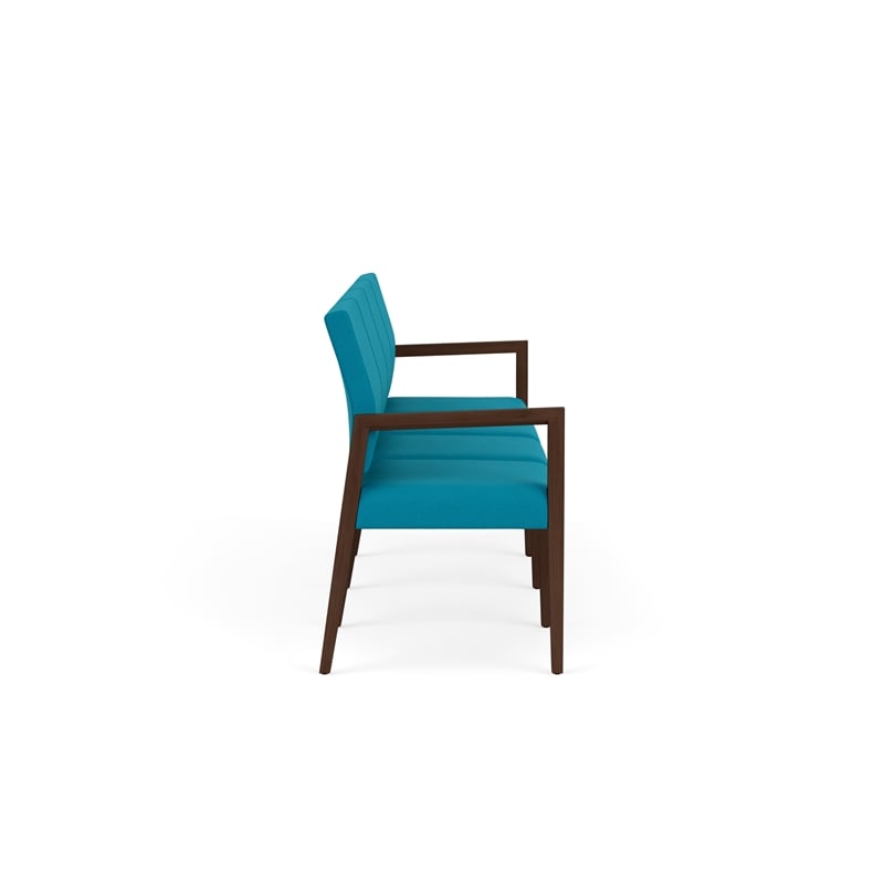Lesro Brooklyn Waiting Reception 4 Seat Tandem Seating No Center Arms in Teal