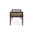 Lesro Brooklyn Waiting Reception 2 Seat Bench Wood Frame in Brown