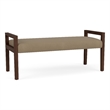 Lesro Brooklyn Waiting Reception 2 Seat Bench Wood Frame in Brown