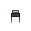Lesro Brooklyn Waiting Reception 3 Seat Bench Wood Frame in Blue
