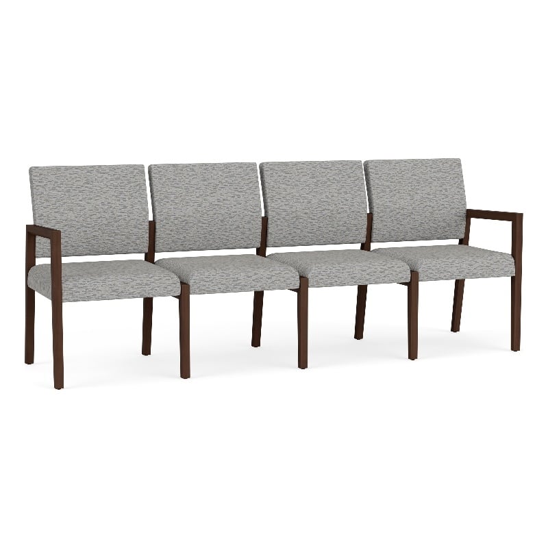 Lesro Brooklyn Waiting Reception 4 Seat Tandem Seating No Center Arms in Gray