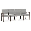 Lesro Brooklyn Waiting Reception 4 Seat Tandem Seating No Center Arms in Gray