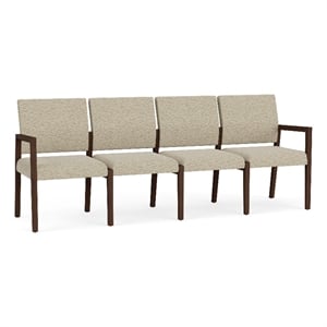 Lesro Brooklyn Waiting Reception 4 Seat Tandem Seating No Center Arms in Beige