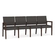 Lesro Brooklyn Waiting Reception 4 Seat Tandem Seating No Center Arms in Gray