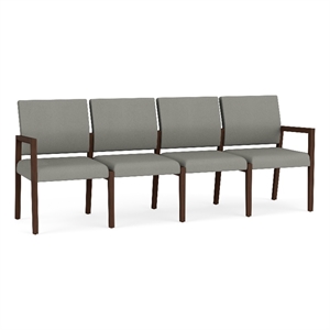 Lesro Brooklyn Waiting Reception 4 Seat Tandem Seating No Center Arms in Gray