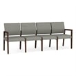 Lesro Brooklyn Waiting Reception 4 Seat Tandem Seating No Center Arms in Gray