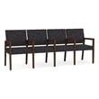 Lesro Brooklyn Waiting Reception 4 Seat Tandem Seating Wood Frame in Black