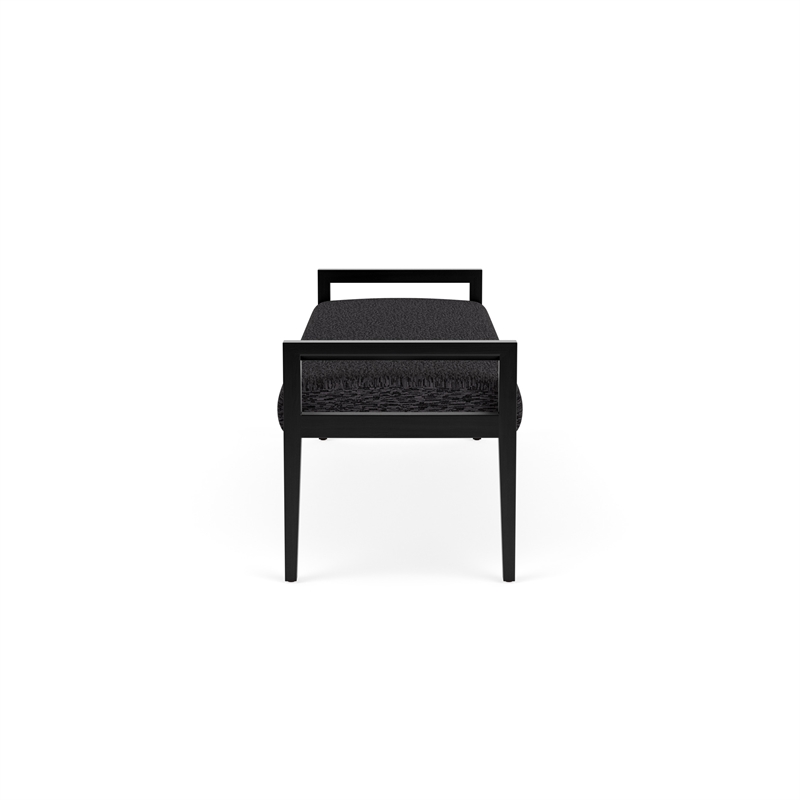 Lesro Brooklyn Waiting Reception 3 Seat Bench Wood Frame in Gray