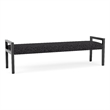 Lesro Brooklyn Waiting Reception 3 Seat Bench Wood Frame in Gray