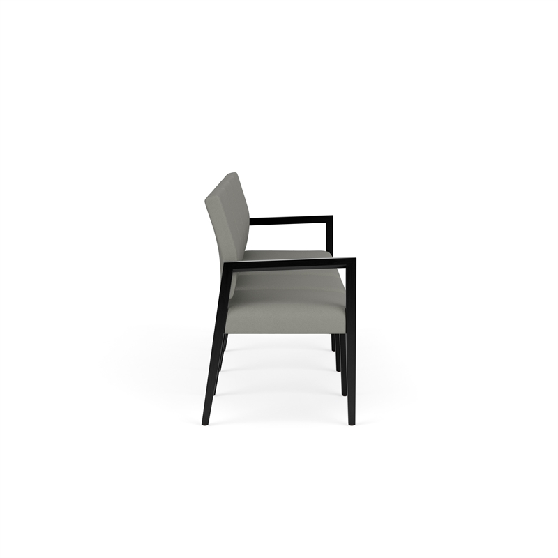 Lesro Brooklyn Waiting Reception 4 Seat Tandem Seating No Center Arms in Gray