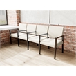 Lesro Brooklyn Waiting Reception 4 Seat Tandem Seating Wood Frame in Beige