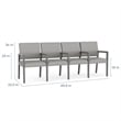 Lesro Brooklyn Waiting Reception 4 Seat Tandem Seating Wood Frame in Beige