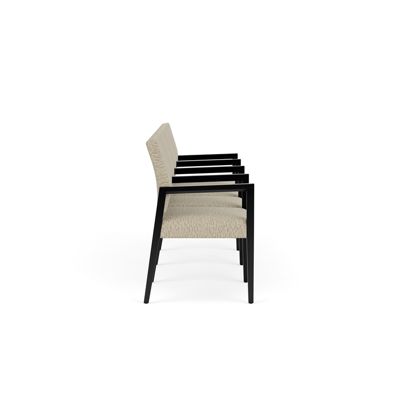 Lesro Brooklyn Waiting Reception 4 Seat Tandem Seating Wood Frame in Beige