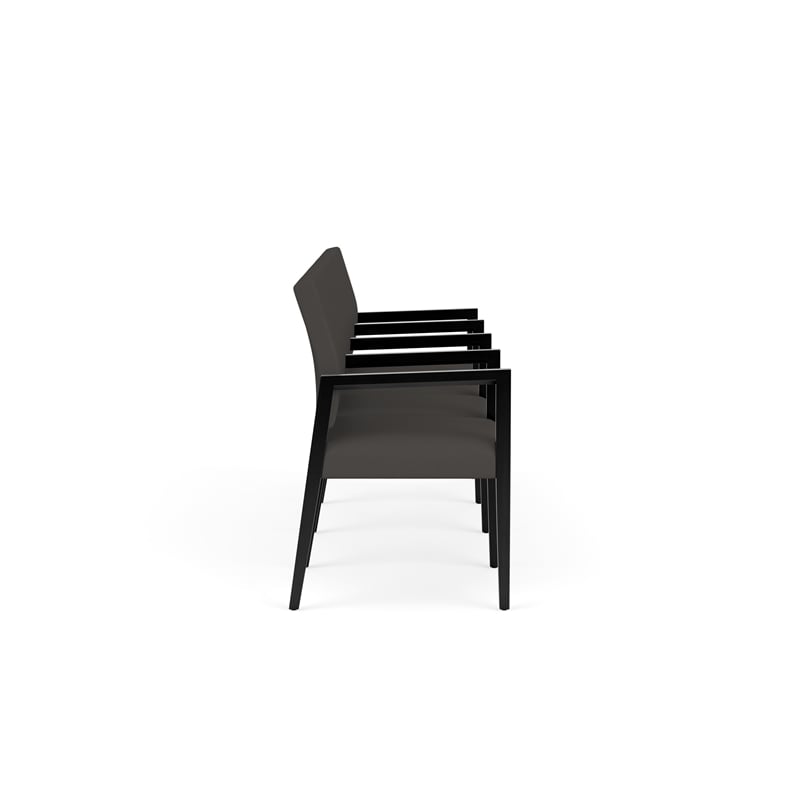 Lesro Brooklyn Waiting Reception 4 Seat Tandem Seating Wood Frame in Gray