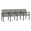 Lesro Brooklyn Waiting Reception 4 Seat Tandem Seating Wood Frame in Gray