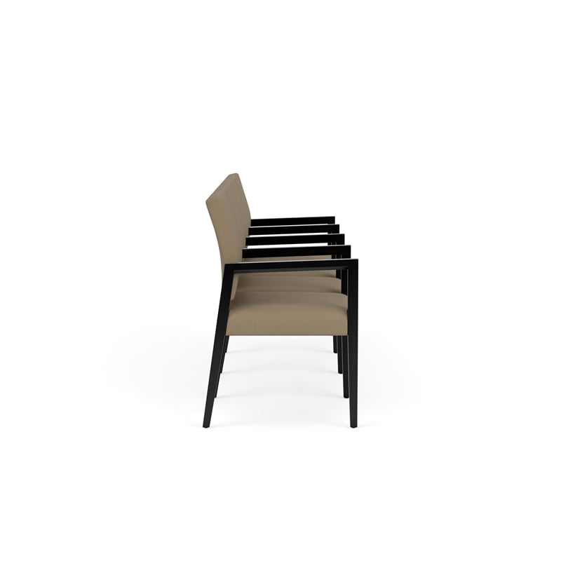 Lesro Brooklyn Waiting Reception 4 Seat Tandem Seating Wood Frame in Brown