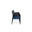 Lesro Brooklyn Waiting Reception 4 Seat Tandem Seating Wood Frame in Blue
