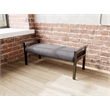 Lesro Brooklyn Waiting Reception 2 Seat Bench Wood Frame in Gray