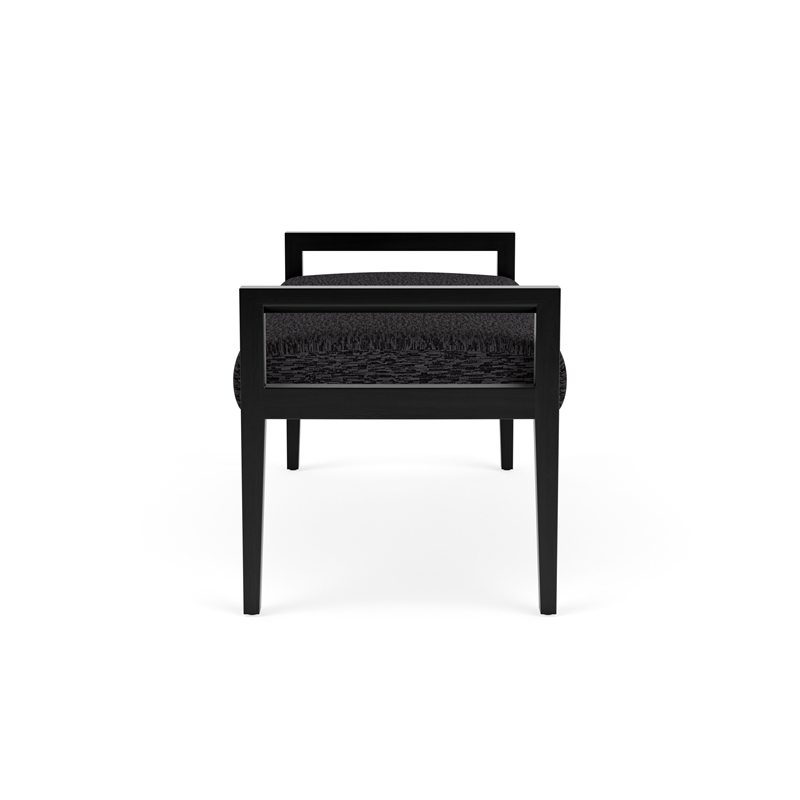 Lesro Brooklyn Waiting Reception 2 Seat Bench Wood Frame in Gray