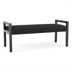 Lesro Brooklyn Waiting Reception 2 Seat Bench Wood Frame in Gray