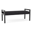 Lesro Brooklyn Waiting Reception 2 Seat Bench Wood Frame in Gray