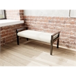 Lesro Brooklyn Waiting Reception 2 Seat Bench Wood Frame in Brown