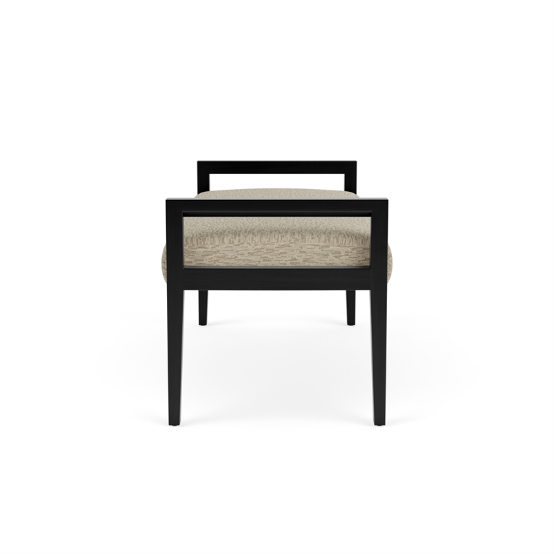 Lesro Brooklyn Waiting Reception 2 Seat Bench Wood Frame in Brown