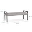 Lesro Brooklyn Waiting Reception 2 Seat Bench Wood Frame in Blue