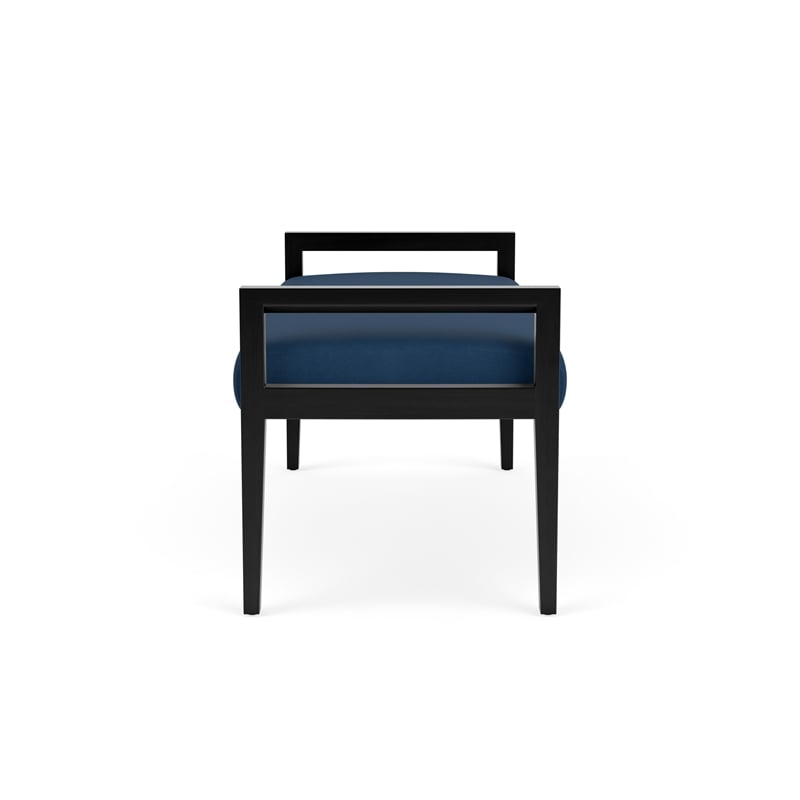 Lesro Brooklyn Waiting Reception 2 Seat Bench Wood Frame in Blue
