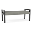 Lesro Brooklyn Waiting Reception 2 Seat Bench Wood Frame in Gray