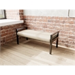 Lesro Brooklyn Waiting Reception 2 Seat Bench Wood Frame in Brown
