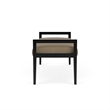 Lesro Brooklyn Waiting Reception 2 Seat Bench Wood Frame in Brown
