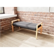 Lesro Brooklyn Waiting Reception 2 Seat Bench Wood Frame in Black
